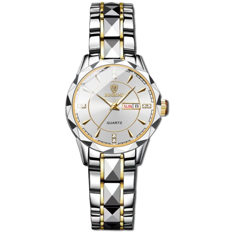 BINBOND B5552 Orologio da donna luminoso multifunzionale al quarzo con calendario (Inter-gold-bianco) - Immagine 1