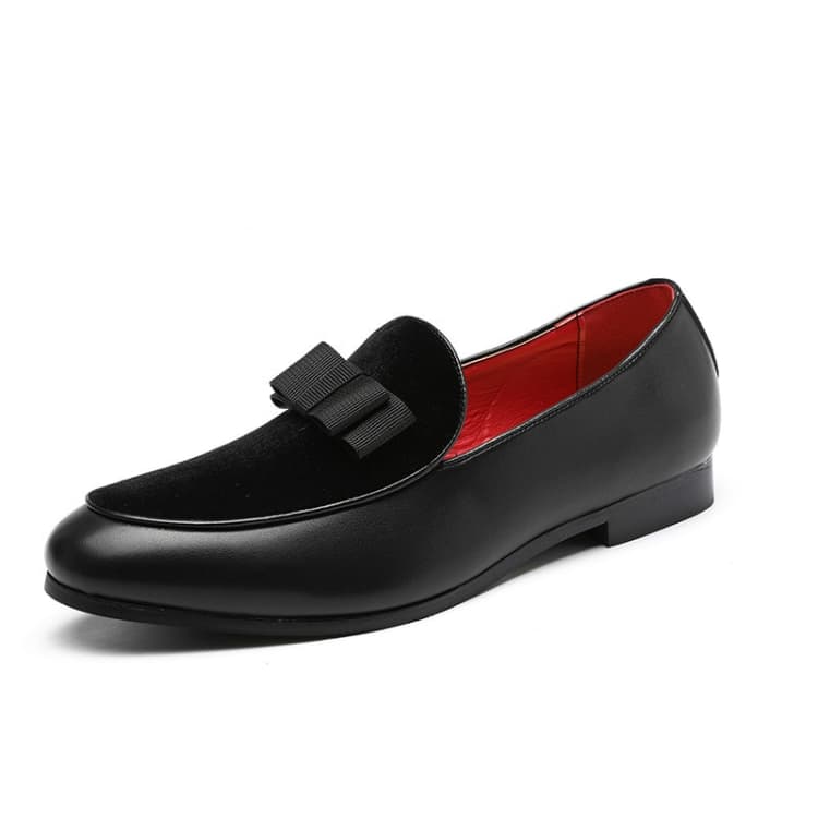 Bowknot Wedding Dress Male Flats Gentlemen Casual Shoes, Shoe Size:38(Black)