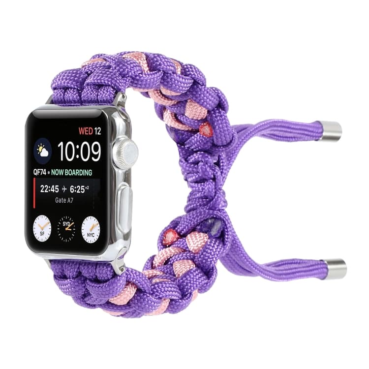 Cinturino per Orologio Intrecciato a Corda per Apple Watch Ultra 49mm e Watch Ultra 2 49mm / Series 9&8&7 45mm / SE 3&SE 2&6&SE&5&4 44mm / 3&2&1 42mm (Viola) - Immagine 1