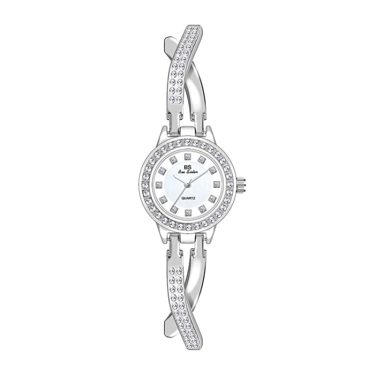 BS Bee Sister FA1531 Orologio da Donna Farfalla Croce Full Diamante Bracciale Orologi (Argento) - Immagine 1