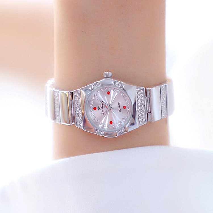 BS Bee Sister FA1647 Orologio Classico da Donna con Diamanti (Argento Bianco) - Immagine 1
