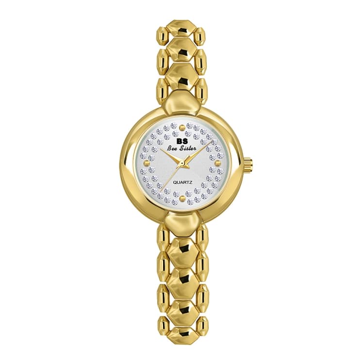 BS Bee Sister FA1691 Orologio da donna con diamanti e catena gioiello (Oro) - Immagine 1
