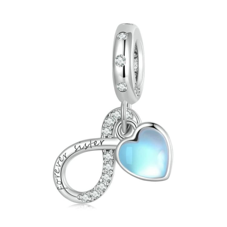 BSC705 S925 Eternal Sisterhood Charm Cracelet Endless Symbols Heart Zirconia Pendant - Immagine 1