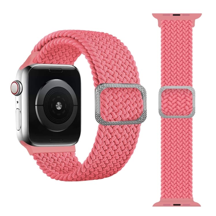 Cinturino per orologio con fibbia intrecciata elastica per Apple Watch Series 7 41mm / 6 & SE & 5 & 4 40mm / 3 & 2 & 1 38mm (Rosa) - Immagine 1