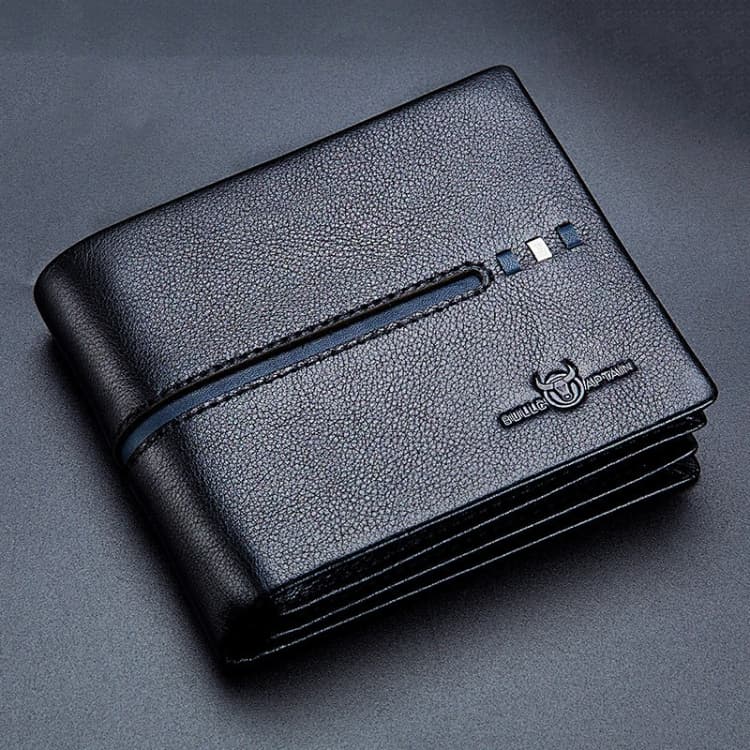 BULL CAPTAIN 0200 Large-capacity First-layer Cowhide Multi-card Slot Wallet RFID Anti-theft Card Holder(Black) - Immagine 1