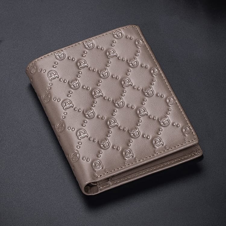 BULL CAPTAIN 0204 First-Layer Cowhide Anti-Theft Card Clamp Men Wallet, Colour: Luxury Gray (Vertical) - Immagine 1