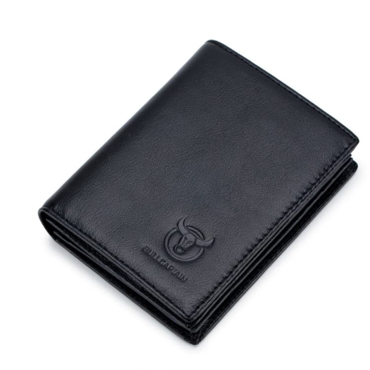 BULL CAPTAIN 027 Men Short Anti-Theft Wallet Leather Multi-Card Thicken Wallet, Colour: Black - Immagine 1