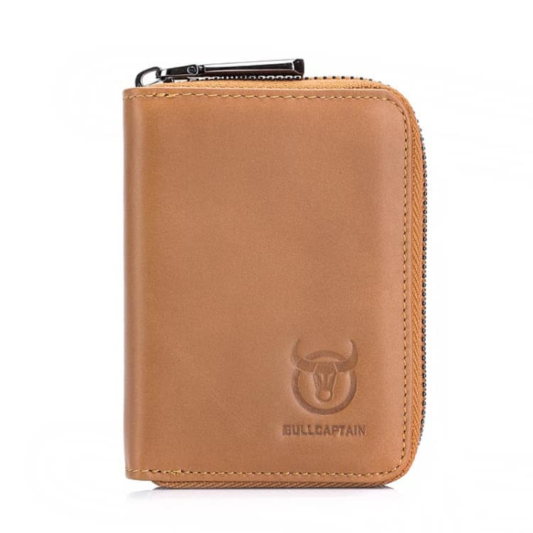 BULL CAPTAIN 05 Head Layer Leather Card Bag Men Casual Leather Driver License Card Package(Yellow) - Immagine 1