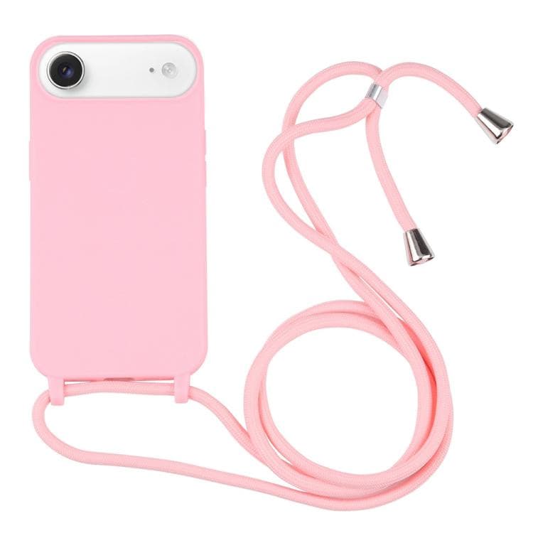 Candy Colors TPU Protective Phone Case with Lanyard For iPhone Air(Pink) - Immagine 1