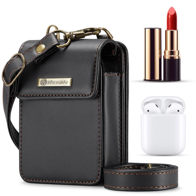 CaseMe Me50 Mini Borsa Universale per Cuffie Apple e Samsung + Rossetto (Nero) - Immagine 1