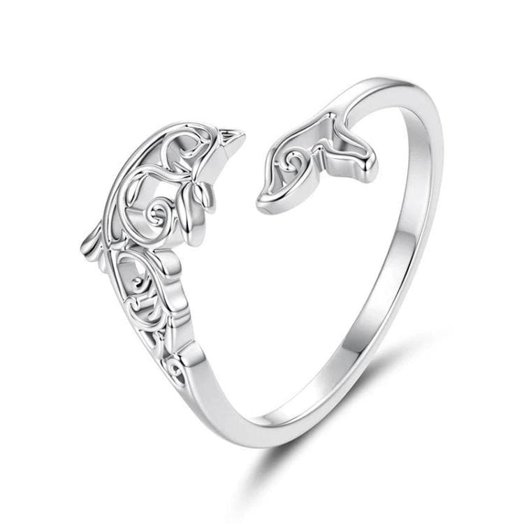 Copper Plated With White Gold Adjustable Ocean Life Opening Ring(YIR302-E) - Immagine 1