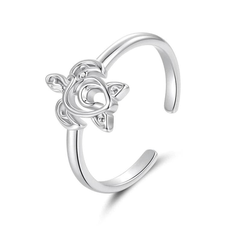 Copper Plated With White Gold Adjustable Ocean Life Opening Ring(YIR303-E) - Immagine 1