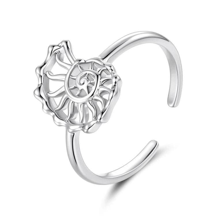 Copper Plated With White Gold Adjustable Ocean Life Opening Ring(YIR304-E) - Immagine 1