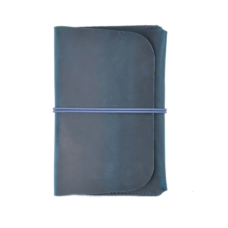 Crazy Horse Skin Passport Bag Document Holder Retro Boarding Pass Wallet Card Holder(Blue) - Immagine 1