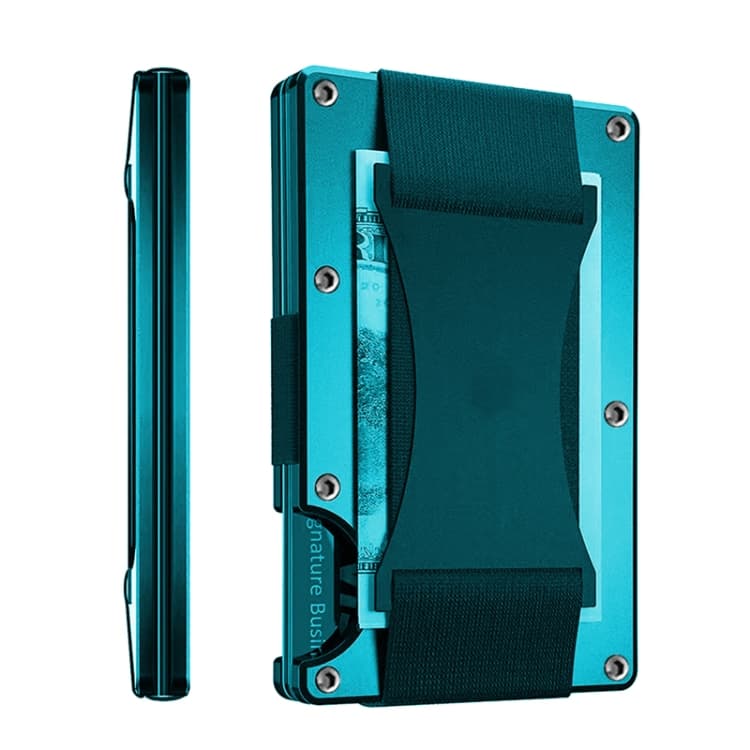 Credit Card Holder Wallets RFID Blocking Slim Metal Card Clip, Color: Fluorescent Green - Immagine 1