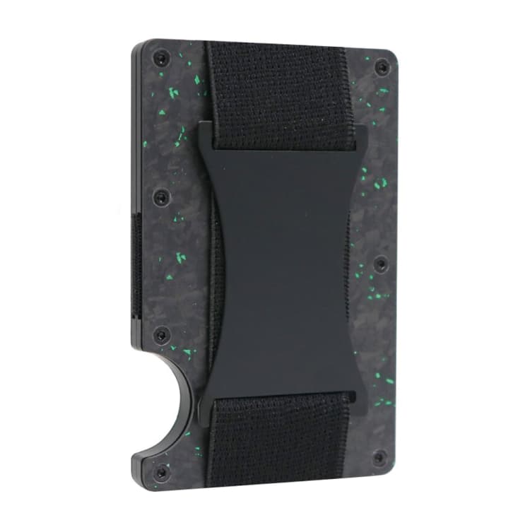 Credit Card Holder Wallets RFID Blocking Slim Metal Card Clip, Color: Green Forging Carbon - Immagine 1