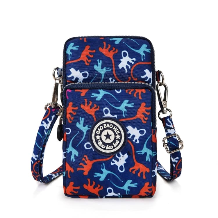 Crossbody Mobile Phone Bag Vertical Coin Purse with Armband for Women(Dark Blue Monkey) - Immagine 1