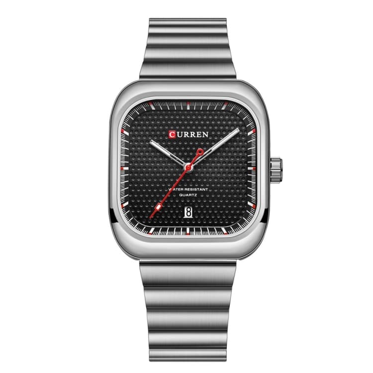 Curren 8460 Casual Steel Strap Square Men Quartz Watch, Color: White Shell Black - Immagine 1