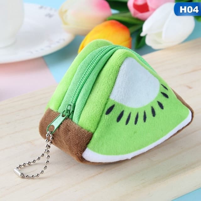 Cute Fruit Wallet Gift Plush Coin Purse Female Bag(Kiwi) - Immagine 1
