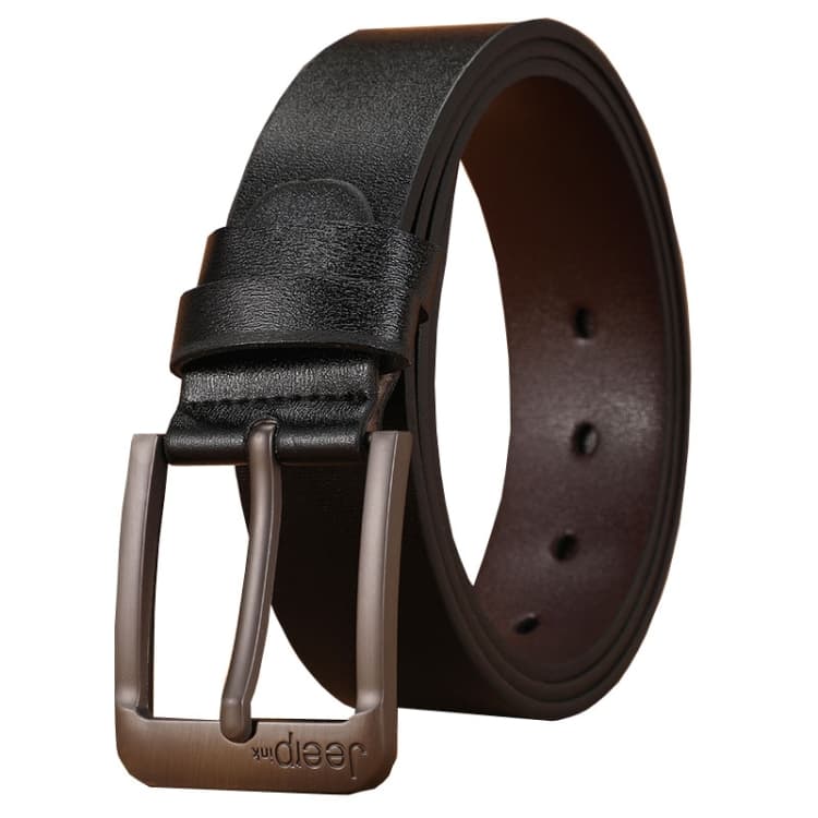 Cintura in gomma con fibbia a spillo da uomo Dandali 120 cm, cintura casual vintage, modello: Stile 8 (Nero) - Immagine 1