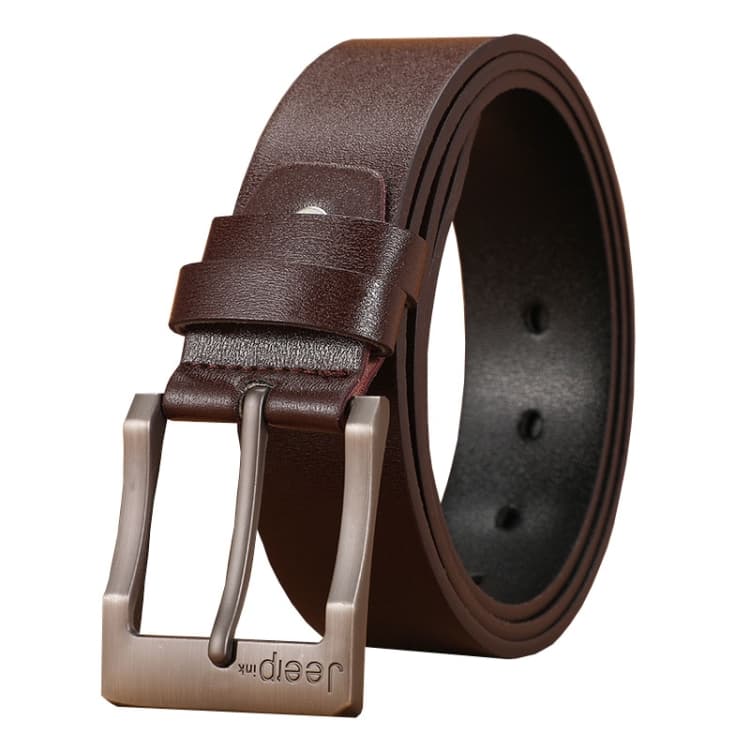 Cintura in pelle gommata con fibbia a spillo da uomo Dandali 120 cm, vita casual vintage, modello: Style 9 (Marrone) - Immagine 1