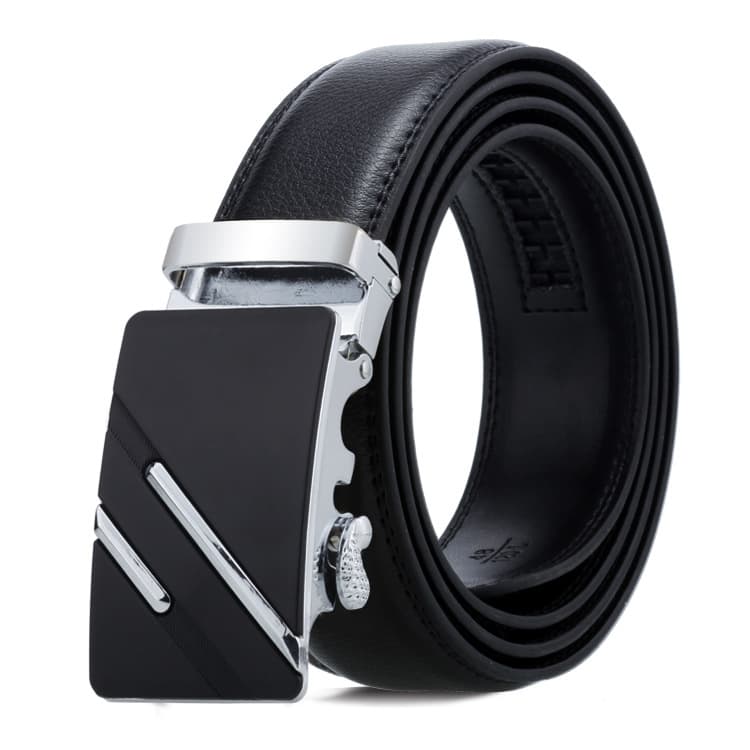 Cintura automatica casual in pelle morbida per uomo con fibbia a scatto, lunghezza (cm): 110 cm (ZD-2) - Immagine 1