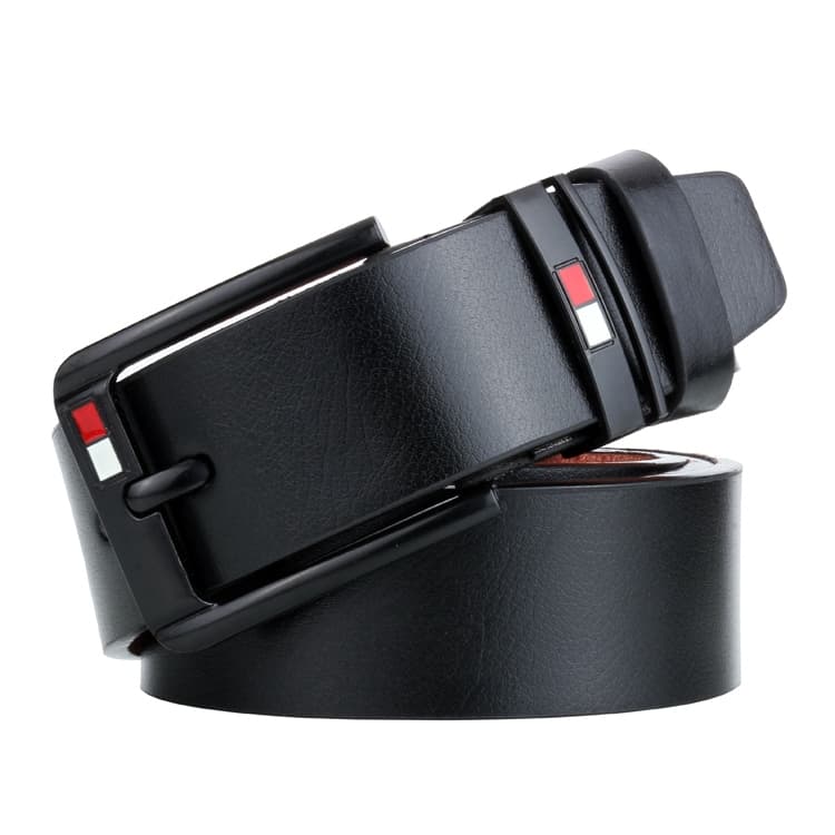 Dandali L8031 Cintura in Pelle Antica con Fibbia Casual da Uomo, Vita: 110-125cm (Nero) - Immagine 1