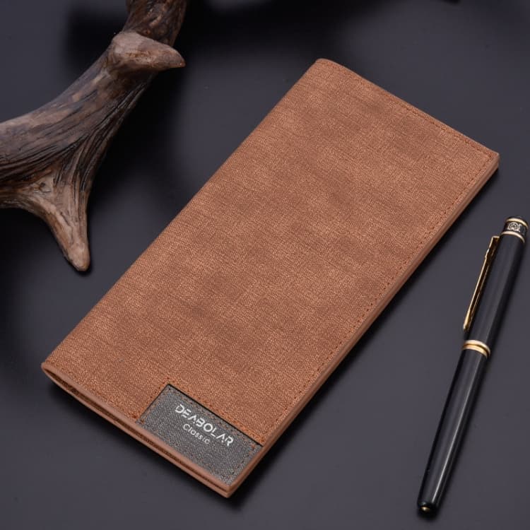 DEABOLAR Large Capacity Men Long Wallet Ultra-thin Paneled Soft Wallet(Coffee) - Immagine 1
