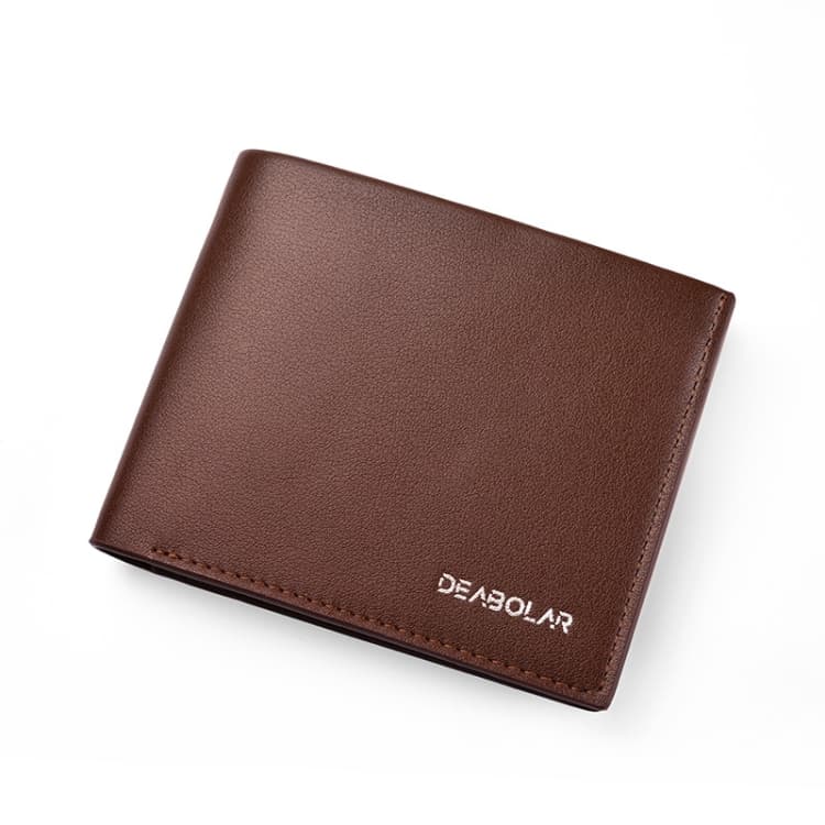 DEABOLAR Large-Capacity Multi-Card Men Short PU Leather Wallet(Brown Horizontal) - Immagine 1