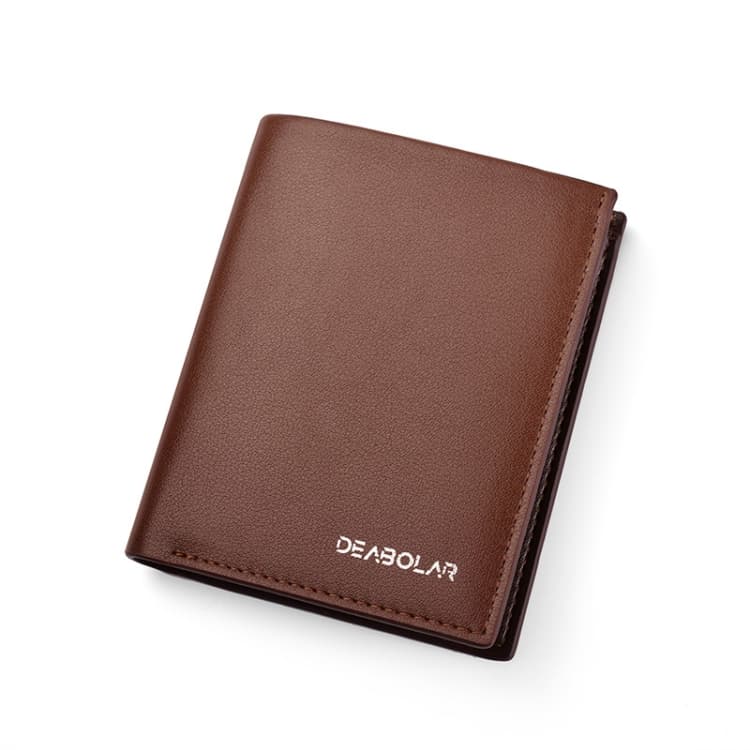 DEABOLAR Large-Capacity Multi-Card Men Short PU Leather Wallet(Brown Vertical) - Immagine 1