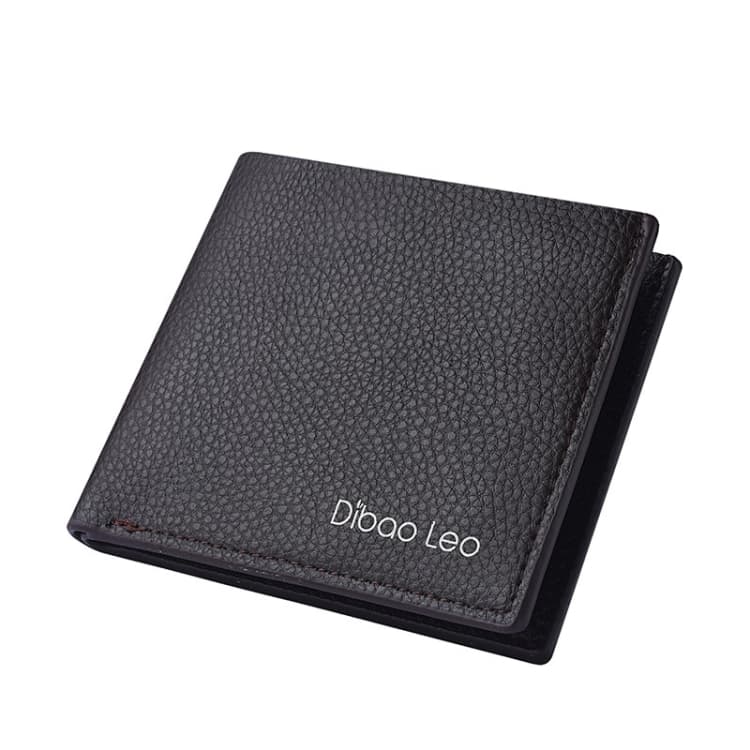 DEABOLAR Men PU Leather Short Wallet Zipper Coin Purse Card Holder(Brown Horizontal) - Immagine 1