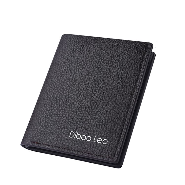 DEABOLAR Men PU Leather Short Wallet Zipper Coin Purse Card Holder(Brown Vertical) - Immagine 1