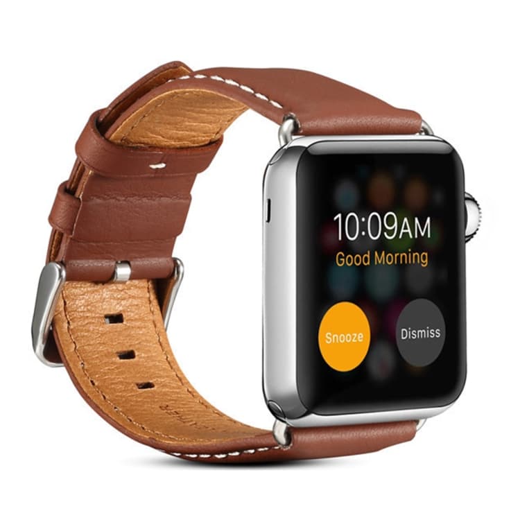 Cinturino per orologio in pelle di lusso Denior Environmental per Apple Watch Ultra 49mm e Watch Ultra 2 49mm / Series 10 46mm / 9&8&7 45mm / SE 3&SE 2&6&SE&5&4 44mm / 3&2&1 42mm (Marrone) - Immagine 1