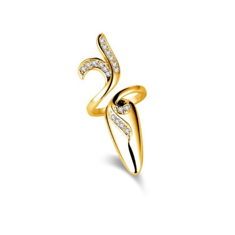 Gioiello Anello Aperto con Cappuccio per Unghie Diamante, Colore: Oro Mignolo - Immagine 1