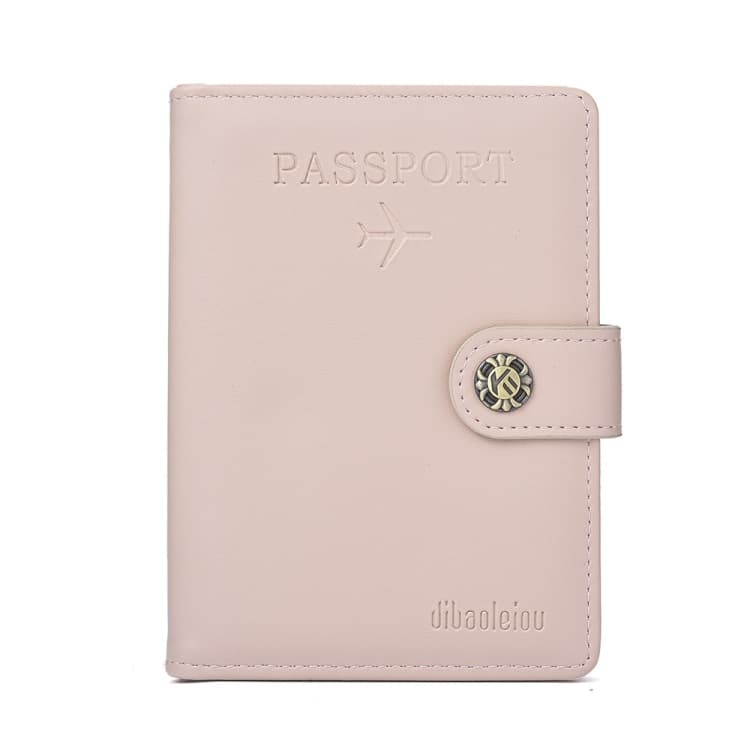 Dibaoleiou Buckle PU Leather ID Card Storage Bag Multifunctional Passport Case(Pink) - Immagine 1