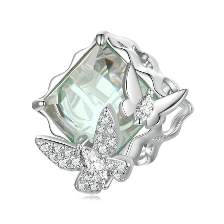 DIY Bracelet Beading Accessories Fresh Natural S925 Silver Pendant, Style: Butterfly BSC649 - Immagine 1