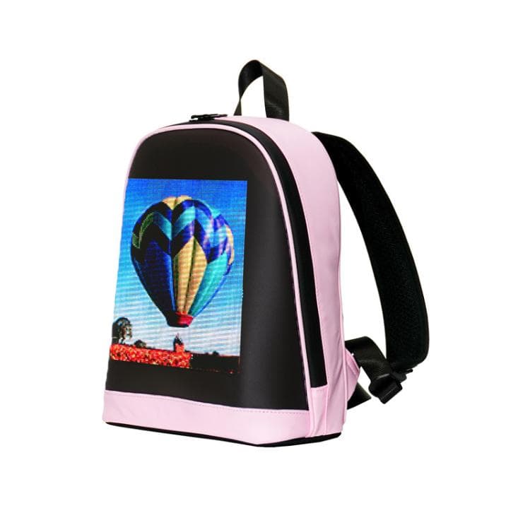 DIY Pattern Backpack With Illuminated LED Display Waterproof Schoolbag(Pink) - Immagine 1
