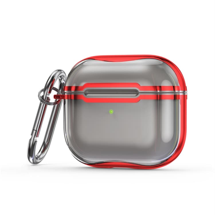 Telaio per elettrodeposizione + Custodia protettiva per auricolari in TPU trasparente con gancio per AirPods 3 (Nero trasparente + Rosso) - Immagine 1