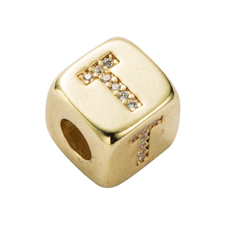 English Letter Beads Bracelet Brass Micro-inlaid Couple Red String Pull DIY Bracelet Jewelry, Style:T - Immagine 1