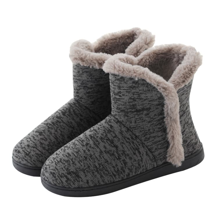 Pantofole alte da uomo in cotone autunno e inverno e scarpe calde da interno con suola in velluto