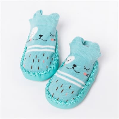Calzini per bambini alla moda con suola in gomma, calzino per neonato, autunno inverno, bambini, calzini antiscivolo con suola morbida (525 blu) - Immagine 1
