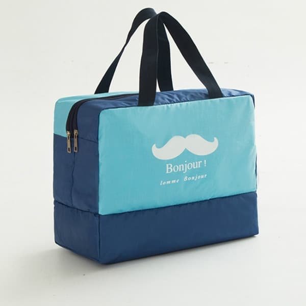 Fashion Men And Women Travel Waterproof Storage Bag Oxford Cloth Travel Bag Swimming Bag Beach Bag(Blue Beard) - Immagine 1
