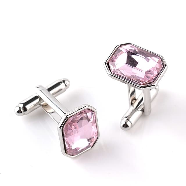 Gemelli da polsino in lega di zirconio placcata per donna (Rosa) - Immagine 1