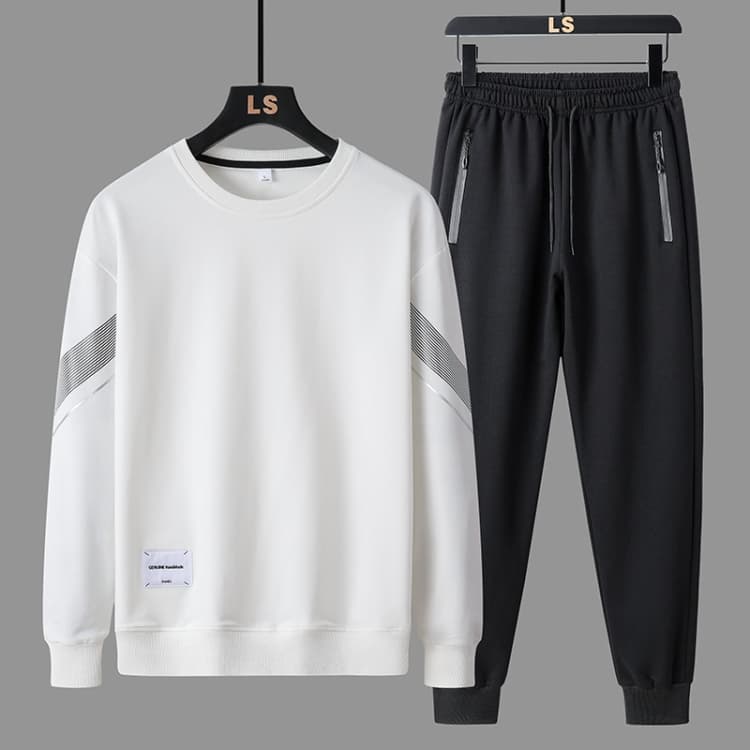 FLQS188 Spring and Autumn Round Collar Pullover Sweatshirt Set Men Casual Sports Clothes - Immagine 1