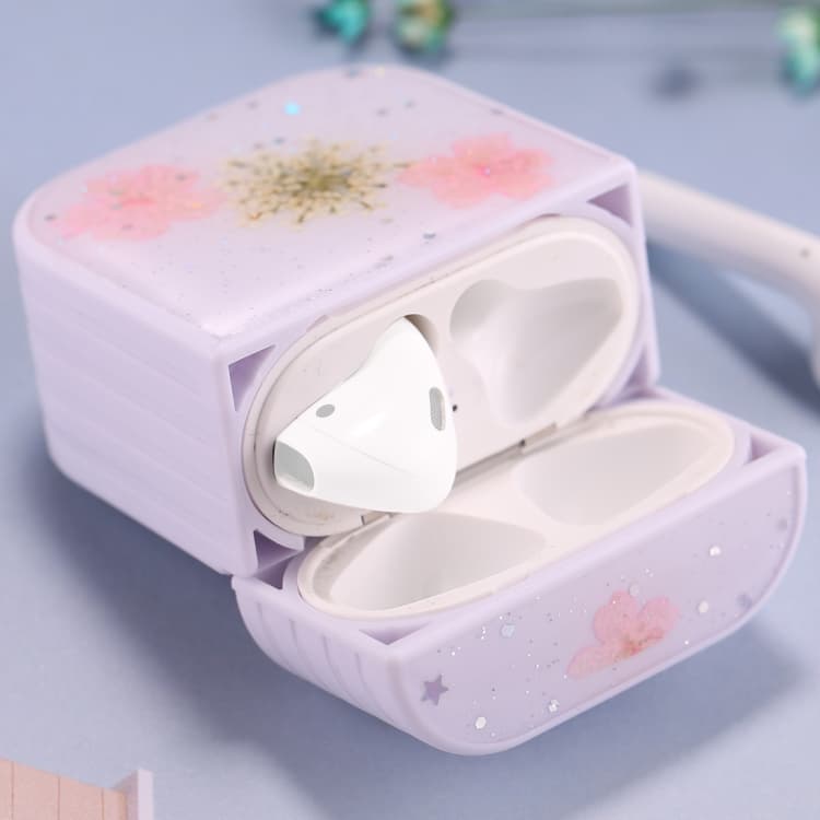 Per AirPods 1/2 Custodia Protettiva Wireless con Motivo Floreale per Signore (Rosa) - Immagine 1