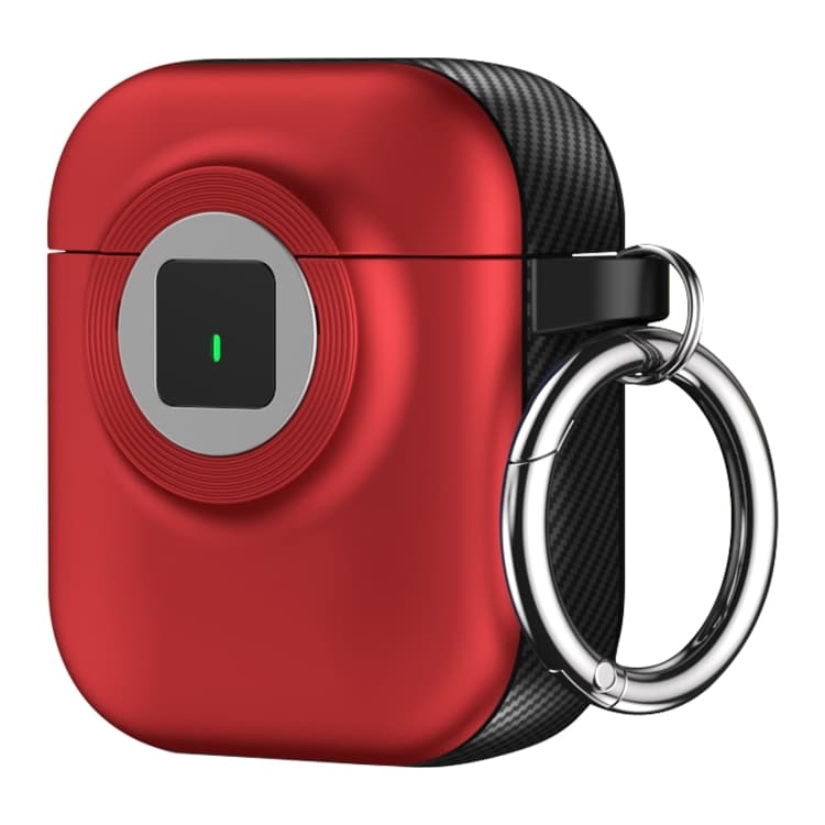 Per AirPods 1 / 2 Serie Fotocamera Custodia in PC + TPU Antiurto in Fibra di Carbonio (Rosso) - Immagine 1
