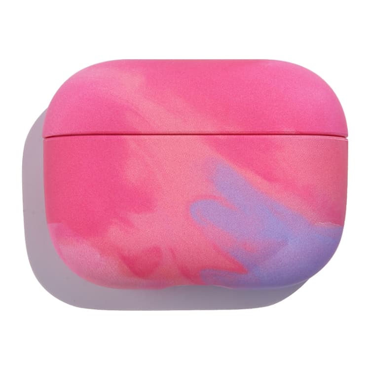 Per AirPods 1/2 Custodia per auricolari in PC con motivo a inchiostro ad acqua (Rosso rosa inchiostro) - Immagine 1