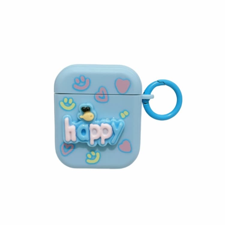 Custodia in PC con texture 3D Fresh per auricolari AirPods 2/1 (Blu) - Immagine 1