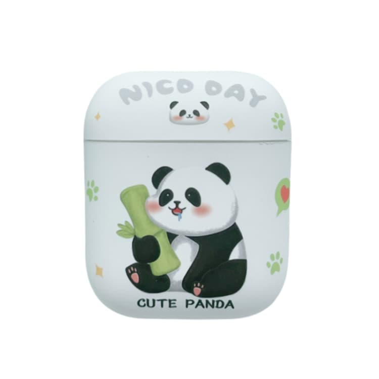 Custodia in TPU opaca per auricolari AirPods 2/1 con motivo Panda (Panda carino) - Immagine 1