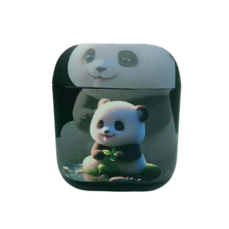 Custodia in TPU opaco con motivo Panda Fantasma per AirPods 2/1 (Nero) - Immagine 1